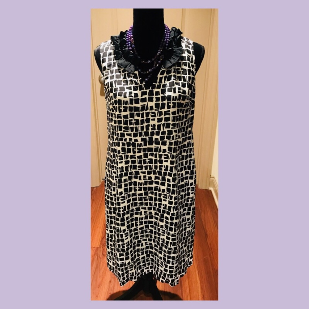 Sleeveless Black & White Dress